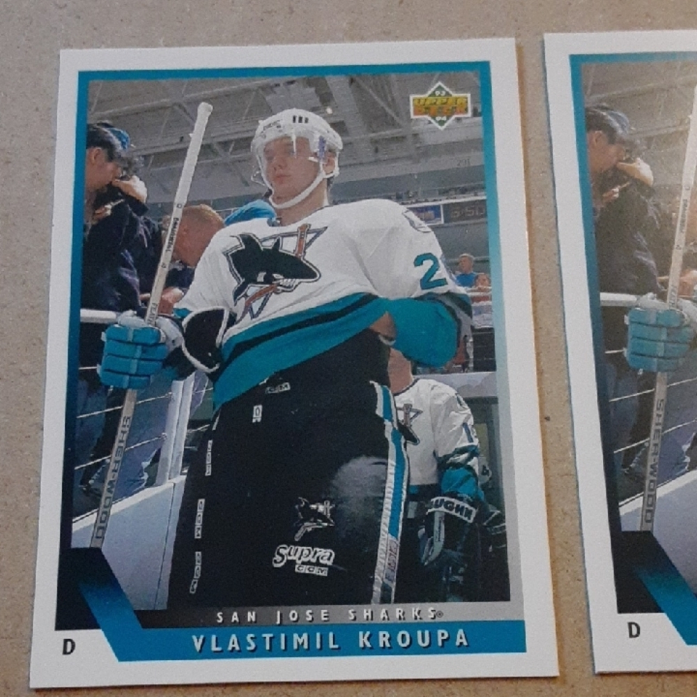 Vlastimil Kroupa NHL Hockey Rookie Trading Cards - San Jose Sharks
